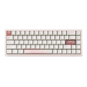 PIIFOX FORX Defender68 HE pink magnetic keyboard, top view with cream and pink keycaps.