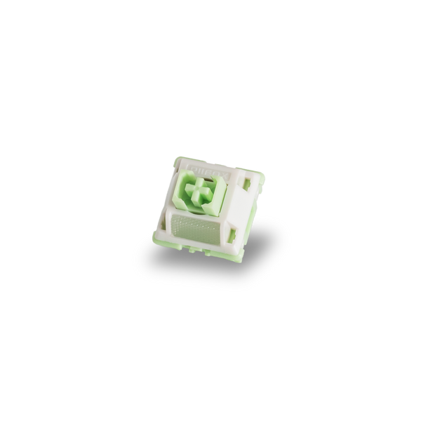 PIIFOX Jade Spike tactile mechanical switch with white housing and a green stem.